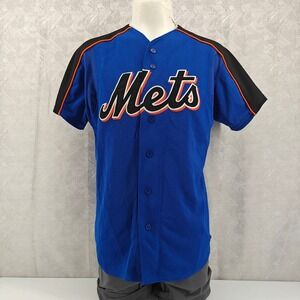 Majestic New York Mets Jersey Mens Medium Blue Solid MLB Authentic A6500